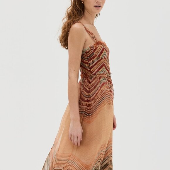 NEW ULLA JOHNSON Women's Gisele Dress In Tierra Size 4 - Picture 4 of 8